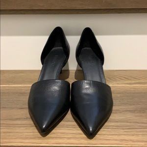 Vince black leather pumps